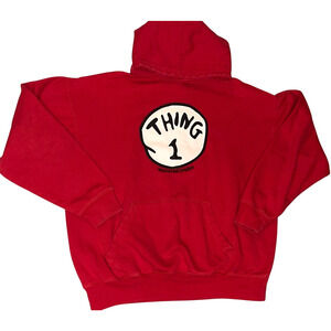 Cat In The Hat Thing 1 Throwover Hoodie (Unisex Size Large) Universal Studios